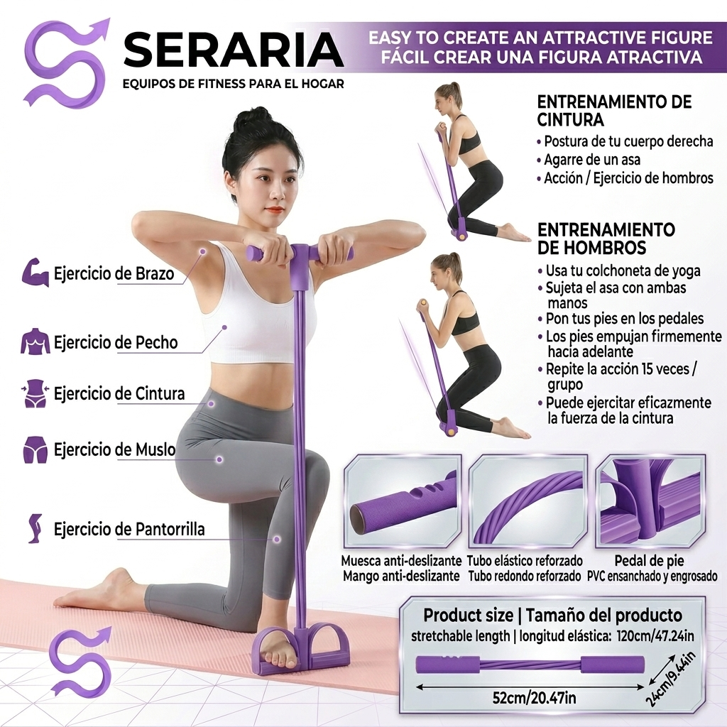 Banda de Resistencia Multifuncional con Pedales